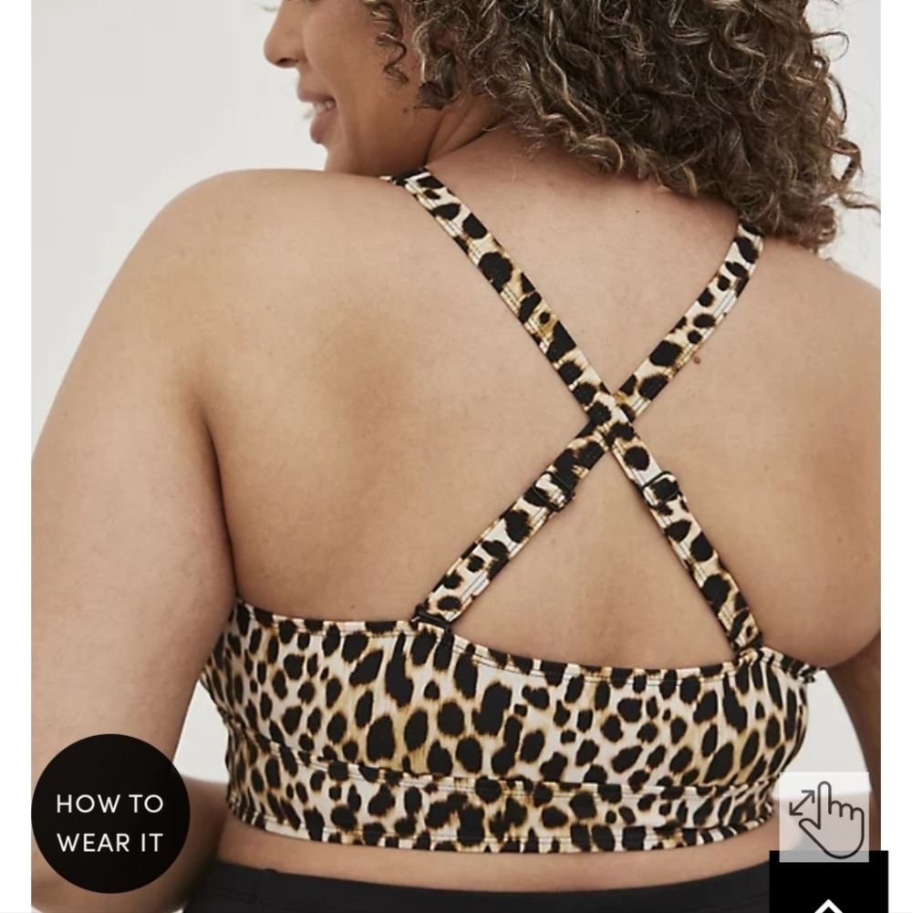 🆕️👙 4X LEOPARD XO PLUNGE SWIM TOP 👙 - Picture 3 of 8
